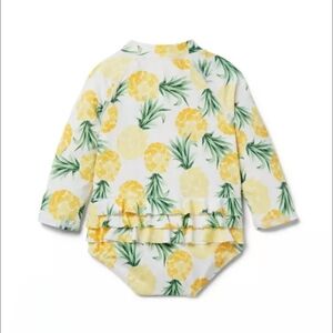 Janie And Jack Baby Pineapple Rash Guard Ruffle One Piece Swimsuit